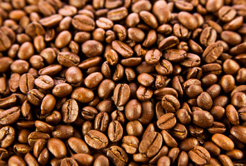 Brown coffee, background texture. roasted coffee beans. Brown co