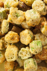 Organic Homemade Fried Green Okra