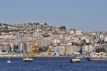 Fototapeta na wymiar Przegląd Vigo, największego miasta w Galicji w północno-zachodniej Sp