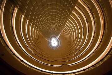 Interior view of the Jin Mao Tower - obrazy, fototapety, plakaty