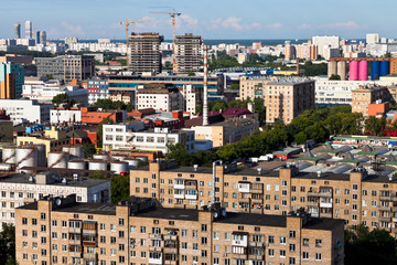 Naklejka premium urban view with buildings under construction