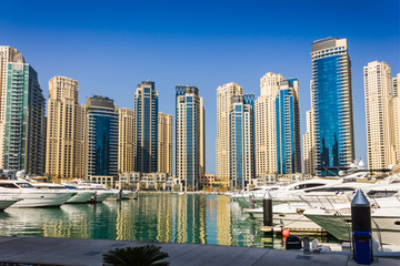 Fototapeta na wymiar Yacht Club in Dubai Marina. UAE. November 16, 2012