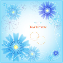 Invitation card with abstract floral background.