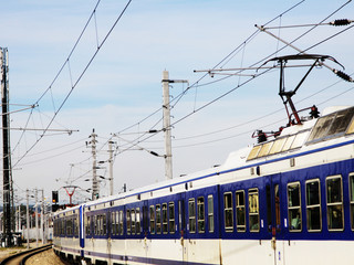 city train leaving the station