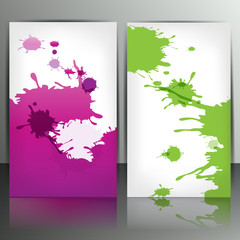 Banner with splash on abstract background