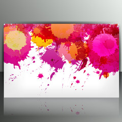 Banner with splash on abstract background