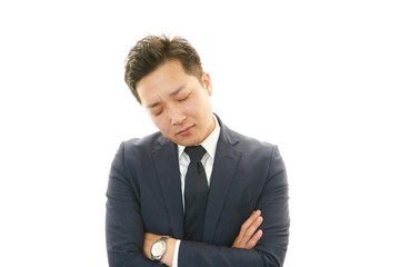 疲れた様子のビジネスマン