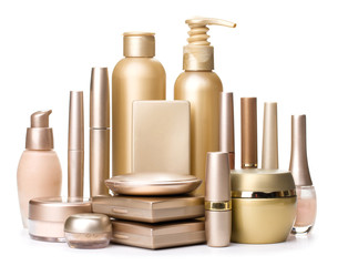 Glamorous Cosmetics isolated on a white background