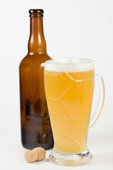 glass and bottle of beer