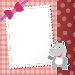 rhinoceros. baby card.