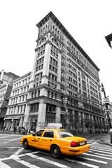 Taxi& 39 s op SOHO-straten, New York, VS