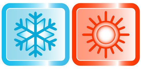 icons for conditioners topic - snowflake und sun