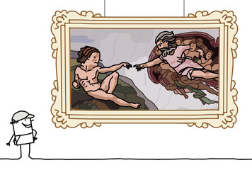 God creates Adam parody