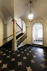 ancient staircase of a classic historic building, interior