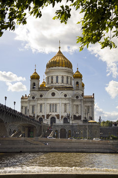 Ancient russian temple in Moscow city.