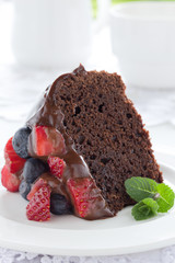 Chocolate cake with summer berries.