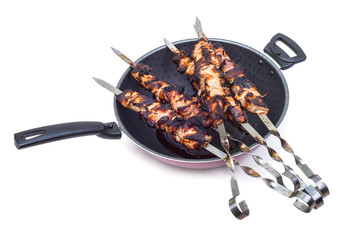 Grilled meat on a pan