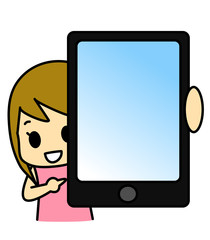タブレット端末　女性