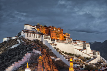 Potala Palace on cloudy day ( photo taken in the evening )