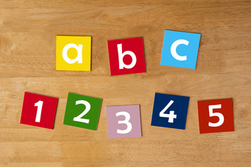 abc & 1 2 3 4 5 - word sign series for school children.