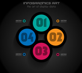 Infographic design template with paper tags.