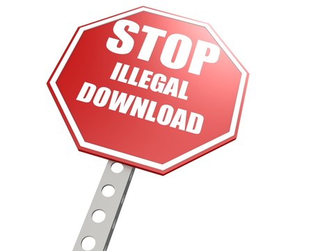 Stop illegal download road sign
