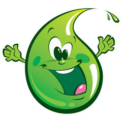 Green happy drop