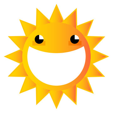 Smiling cartoon sun