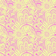 Fototapeta na wymiar Seamless abstract hand-drawn pattern, steampunk background