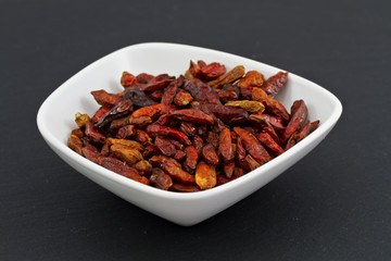 Dried Chili Peppers in a bowl