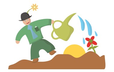 g&auml;rtner gie&szlig;t die blume