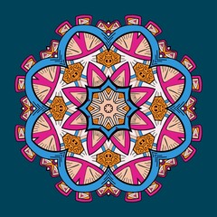 Circle lace steampunk ornament, round ornamental geometric