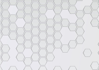 Transparent layered background with hexagons