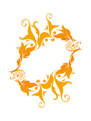 abstract orange floral circle