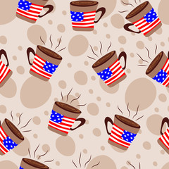 Seamless pattern for 4th of July, American Independence Day.