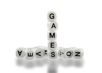 DIce with letters, isolated