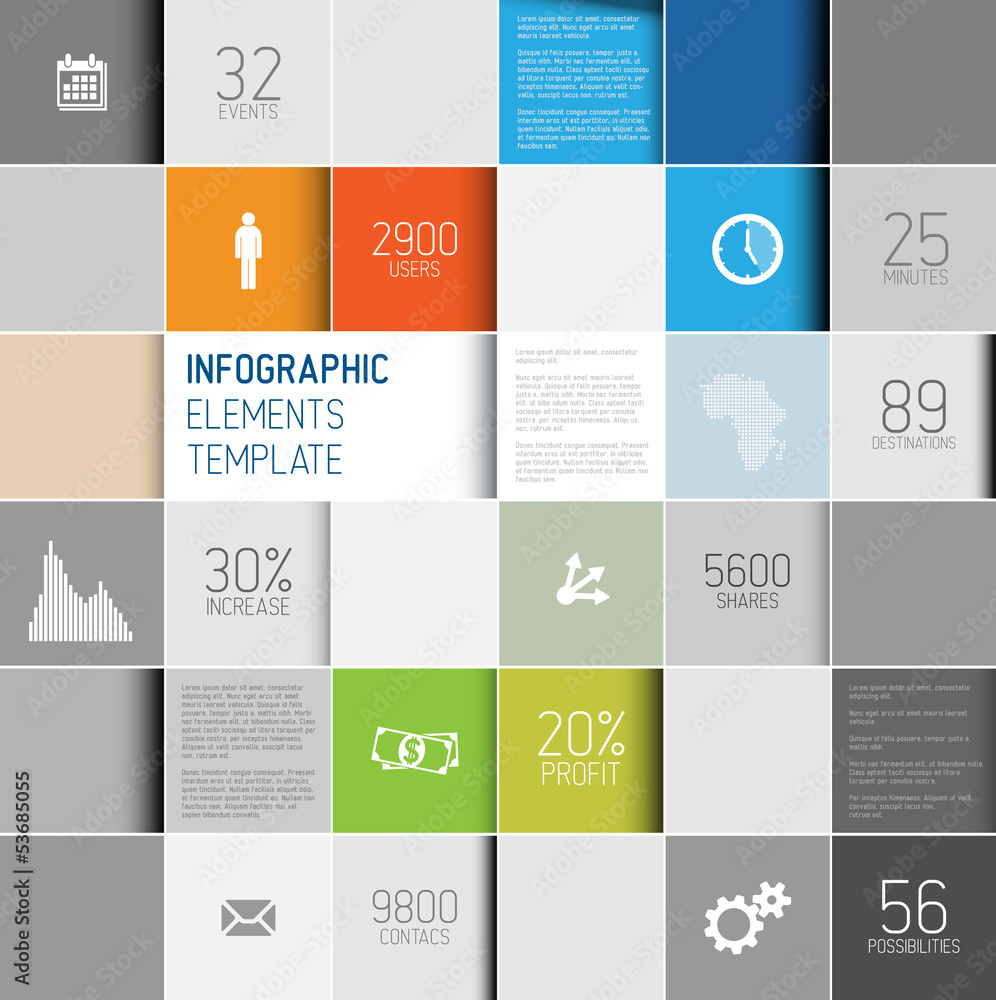 Poster Vector abstract squares background illustration / infographic