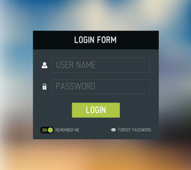 Fototapeta premium Vector login form template / design
