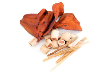 dry treats for dogs over white