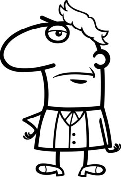 skeptic man cartoon illustration