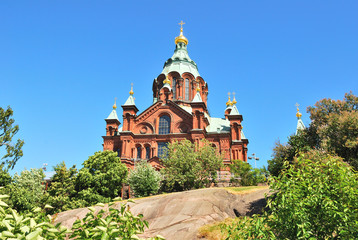 Fototapeta na wymiar Helsinki. Uspenski Orthodox Cathedral