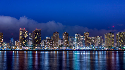 Fototapeta na wymiar Skyline of downtown Honolulu, Oahu, Hawaii