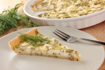 portion of feta-dill pie