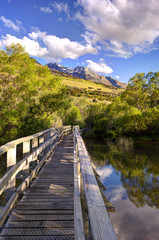 Fototapeta na wymiar The view of the mountains at Glenorchy, New Zealand