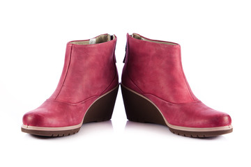 Blue baby shoes isolated on white background