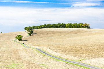 field with a road, Gers Department, France