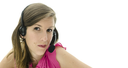 Female helpline operator