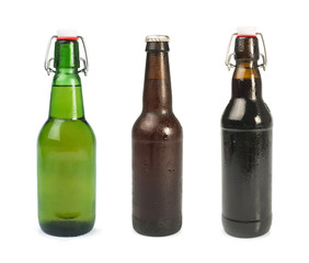Set of Beer bottles isolated
