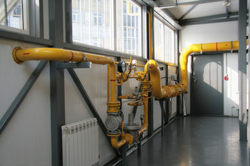 gas equipment in a boiler-house
