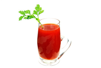 a glass of tomato juice.